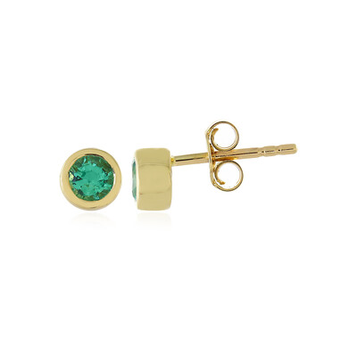 9K Colombian Emerald Gold Earrings