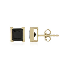 Black Spinel Silver Earrings
