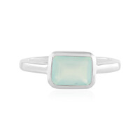 Aqua Chalcedony Silver Ring