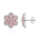 Pink Pastel Quartz Silver Earrings
