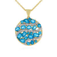 Neon Blue Apatite Silver Necklace