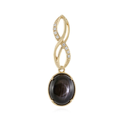 9K Black Star Sapphire Gold Pendant