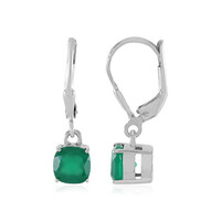Green Onyx Silver Earrings