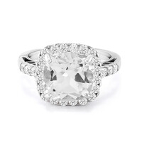 White Topaz Silver Ring