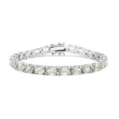 Green Amethyst Silver Bracelet