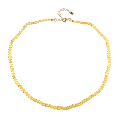 Yellow Beryl Silver Necklace (Adela Silber)
