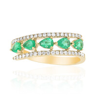 10K AAA Zambian Emerald Gold Ring