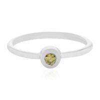 Yellow Diamond Silver Ring