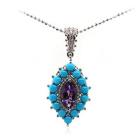Zambian Amethyst Silver Necklace (Dallas Prince Designs)