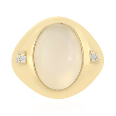 White Moonstone Silver Ring