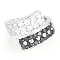 Black Spinel Silver Ring