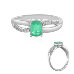 Colombian Emerald Silver Ring