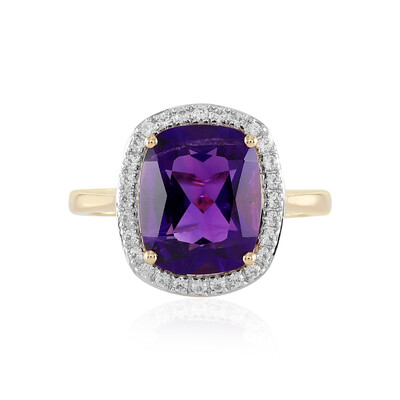 18K Zambian Amethyst Gold Ring