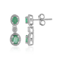 Zambian Emerald Silver Earrings
