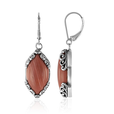 Australian Pink Opal Silver Earrings (Art of Nature)