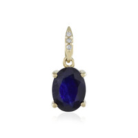 9K Madagascar Blue Sapphire Gold Pendant