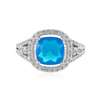 Blue Ethiopian Opal Silver Ring