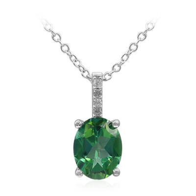 Butterfly Green Topaz Silver Necklace