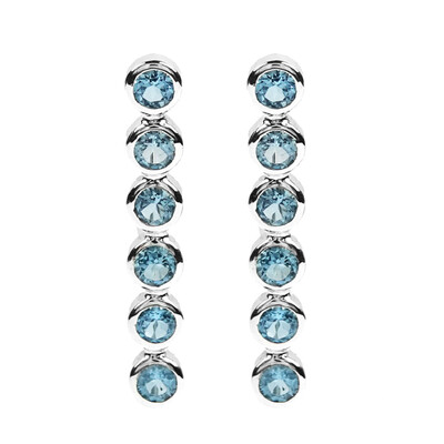 Blue Topaz Silver Earrings