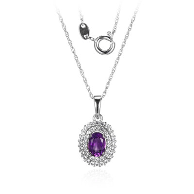 Zambian Amethyst Silver Necklace