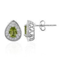 Burmese Peridot Silver Earrings