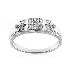 I2 (I) Diamond Silver Ring