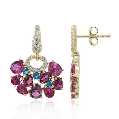 9K Pink Tourmaline Gold Earrings (Adela Gold)