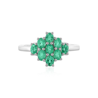 Colombian Emerald Silver Ring
