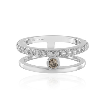 I3 Champagne Diamond Silver Ring (de Melo)