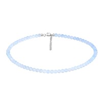 Blue Chalcedony Silver Necklace
