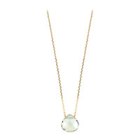 9K Green Amethyst Gold Necklace
