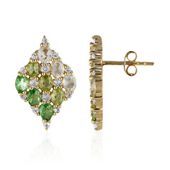 Green Amethyst Silver Earrings