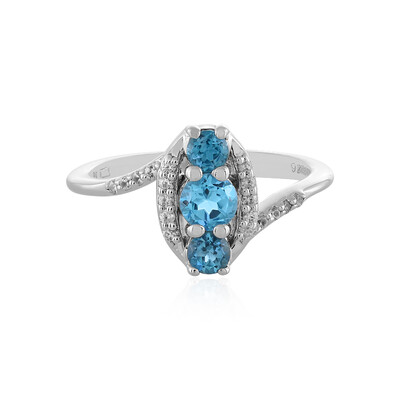 Swiss Blue Topaz Silver Ring