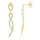 Fancy Diamond Silver Earrings