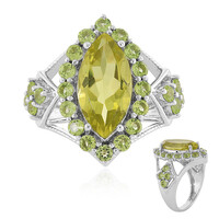 Lemon Quartz Silver Ring
