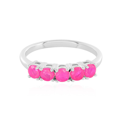 Pink Ethiopian Opal Silver Ring