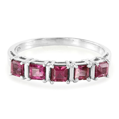Rubellite Silver Ring