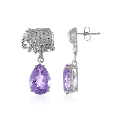 Rose de France Amethyst Silver Earrings