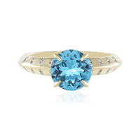 9K Swiss Blue Topaz Gold Ring (de Melo)
