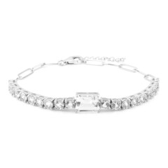 White Topaz Silver Bracelet