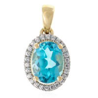 9K Swiss Blue Topaz Gold Pendant