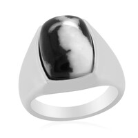 Snowflake Obsidian Silver Ring