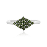 I3 Green Diamond Silver Ring