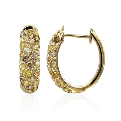 14K SI2 Fancy Diamond Gold Earrings (CIRARI)