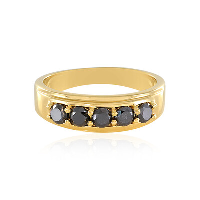 Black Diamond Silver Ring