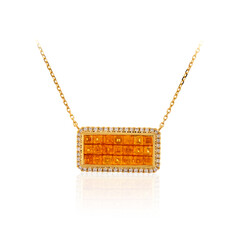 14K AAA Mandarin garnet Gold Necklace (CIRARI)