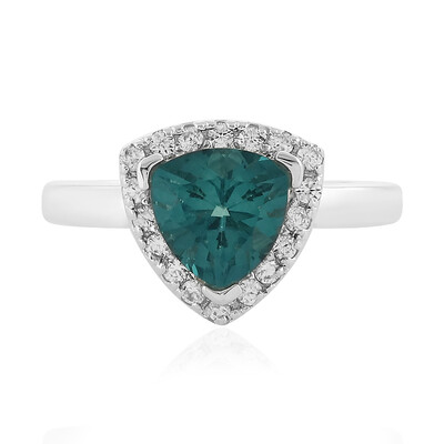 Belgian Teal Fluorite Silver Ring