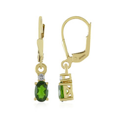 Russian Diopside Silver Earrings