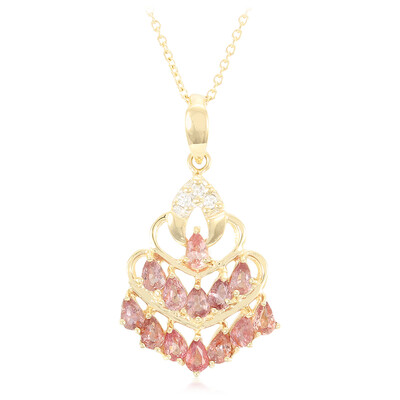 18K Unheated Padparadscha Sapphire Gold Necklace (AMAYANI)
