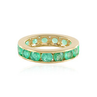 9K Russian Emerald Gold Ring